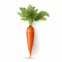 Single Carrot Realistic Nature Illustration