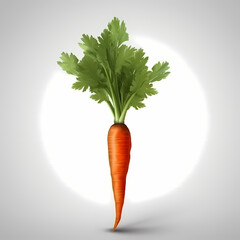 Single Carrot Realistic Nature Illustration