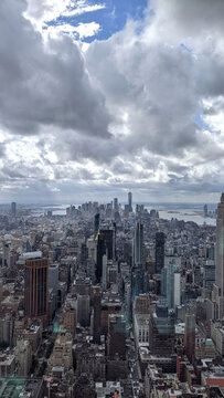 A great day with beautiful clouds over the amazing city of New York