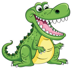 Funny Cartoon Crocodile Character