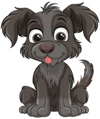 Cute dog cartoon character sitting