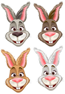 Cute rabbit cartoon character