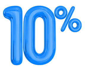 Number 10 Percent Off Blue Balloon