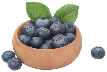 Fresh blueberries over white background