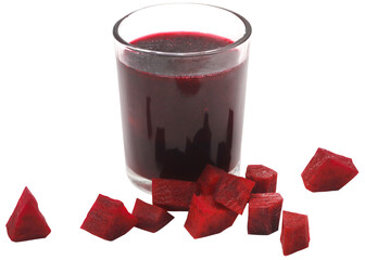 Beetroot with juice in a glass