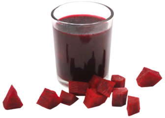 Beetroot with juice in a glass