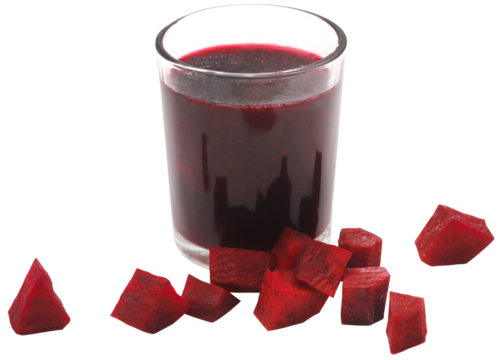 Beetroot with juice in a glass