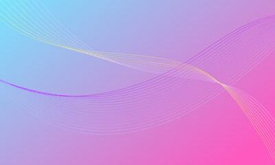 blue pink lines curves wave abstact background