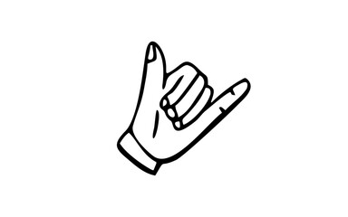 FINGER STYLE Doodle art illustration with black and white style.