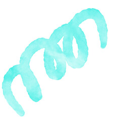 Blue Watercolor Doodle Squiggle