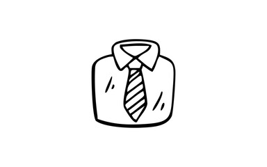 FOLDING SHIRT Doodle art illustration with black and white style.