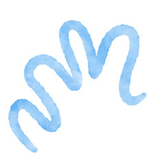 Blue Watercolor Doodle Squiggle