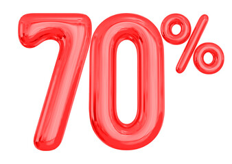 Number 70 Percent Off Red Balloon