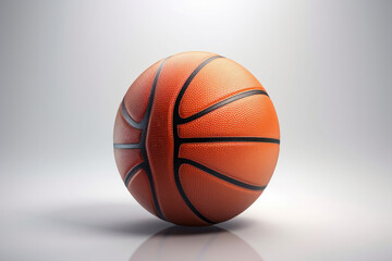 Obraz premium Clean and modern design of a white basketball with black lines, perfect for sports-related projects and graphics. AI Generative.