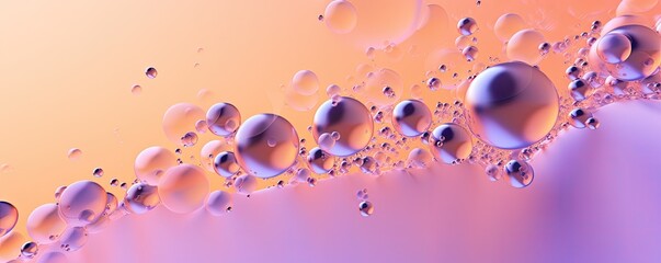 a horizontal underwater bubble, peach and lavender colored abstract, photorealistic illustrations for a product display background cutout in JPG. 10:4 aspect. generative ai
