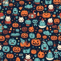 halloween pattern seamless background for textiles, fabrics, covers, wallpapers, print, gift wrapping and scrapbooking