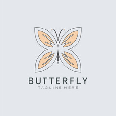 Butterfly Logo geometric design abstract vector template Linear style icon.