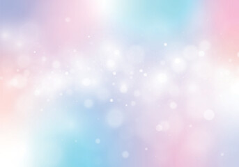 キラキラ輝くピンク色と水色の玉ボケ背景イラスト