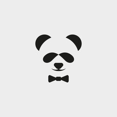 Cool Panda logo design vector simple and modern
