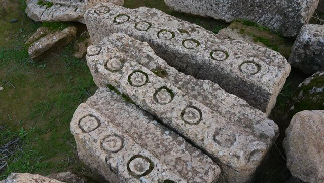 Stones details of Hatra ruins, Iraq