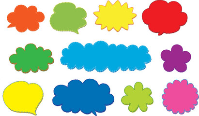 フエルトを刺繍をイメージして描いたシンプルな吹き出し