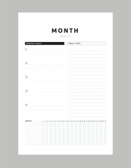 Monthly Planner. 