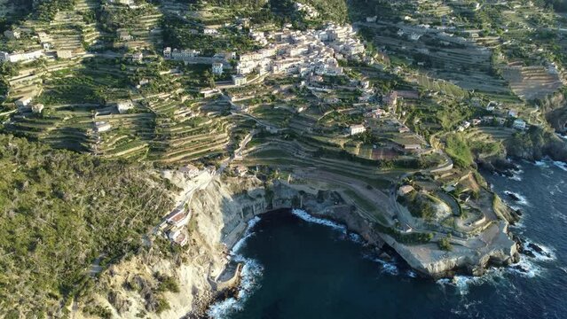 Banyalbufar in Mallorca aerial view