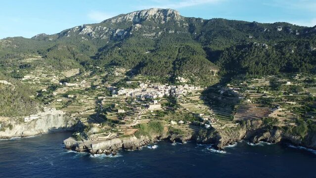 Aerial view of Banyalbufar, Mallorca island