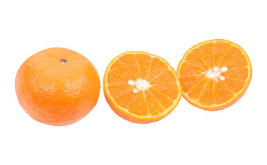 tangerine or mandarin fruit with leaves isolated transparent png