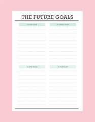 The Future Goals Planner.