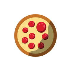 delicious full whole pizza icon logo vector illustration template design