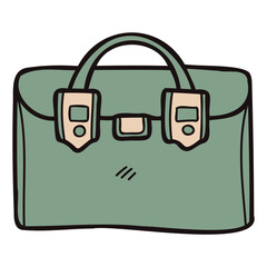Hand Drawn cute business bag in doodle style