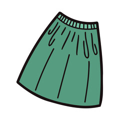 Hand Drawn skirt for women in doodle style