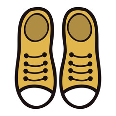 Hand Drawn cute sneakers in doodle style