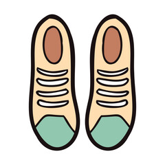 Hand Drawn cute sneakers in doodle style
