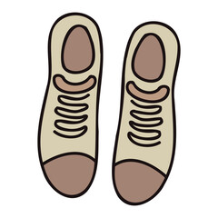 Hand Drawn cute sneakers in doodle style