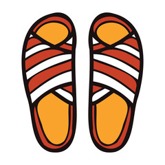 Hand Drawn women sandals in doodle style