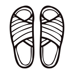 Hand Drawn women sandals in doodle style