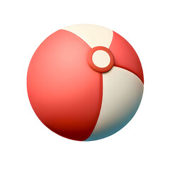 3d red beach ball. Realistic 3d high quality isolated render