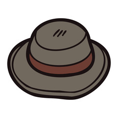 Hand Drawn sun hat in doodle style