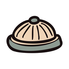 Hand Drawn knit hat in doodle style