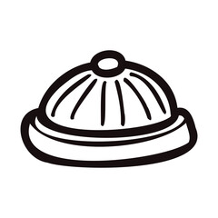 Hand Drawn knit hat in doodle style