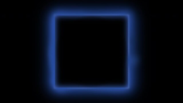 Looping abstract blue rectangle eclipse halo animation radiating and glowing