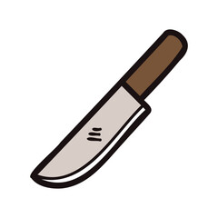 Hand Drawn knife in doodle style