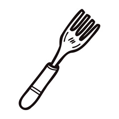 Hand Drawn fork in doodle style