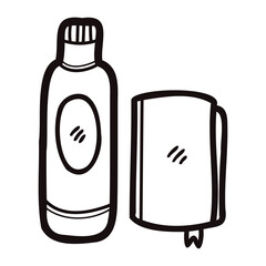 Hand Drawn bottle in doodle style