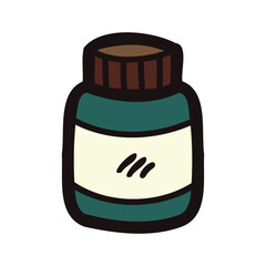 Hand Drawn bottle in doodle style