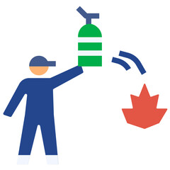 firefighter flat style icon