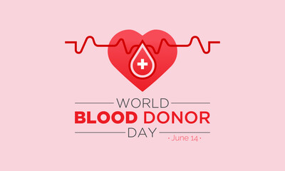 World blood donor day is observed every year in june 14. Donate blood concept illustration background for world blood donor day. Vector illustration.