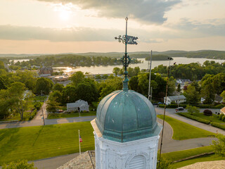 Late afternoon aerial photo of Lake Mahopac located in Town of Carmel, Putnam County, New York.	